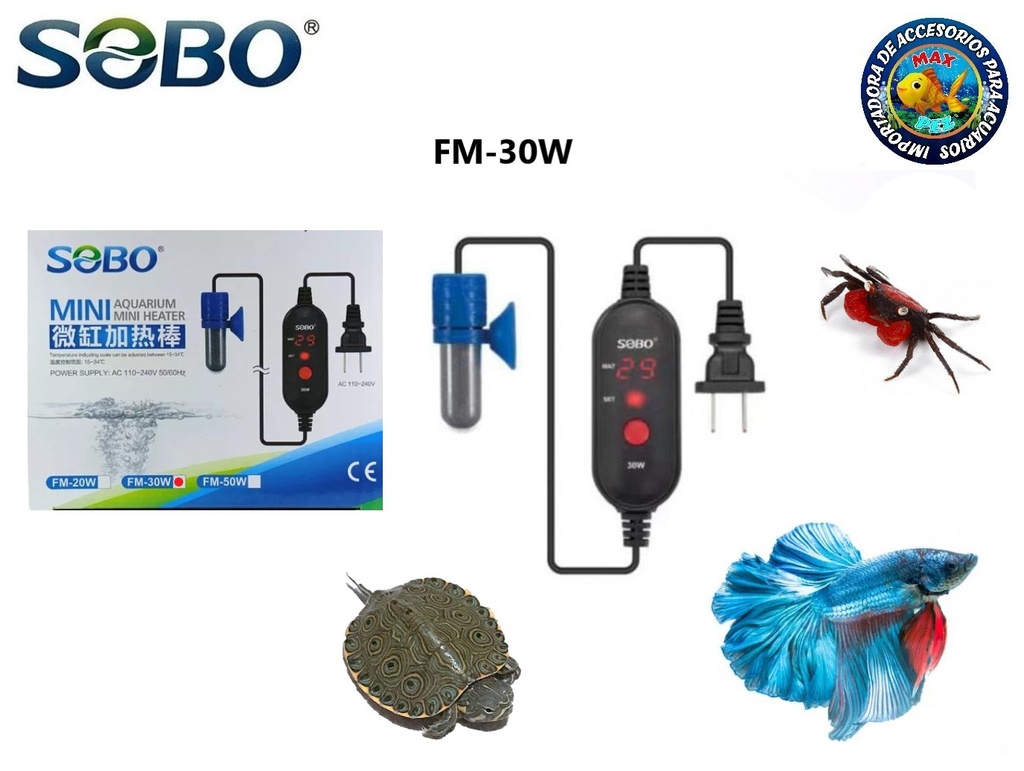 Calentador de acuario  FM-3OW  SOBO 30W