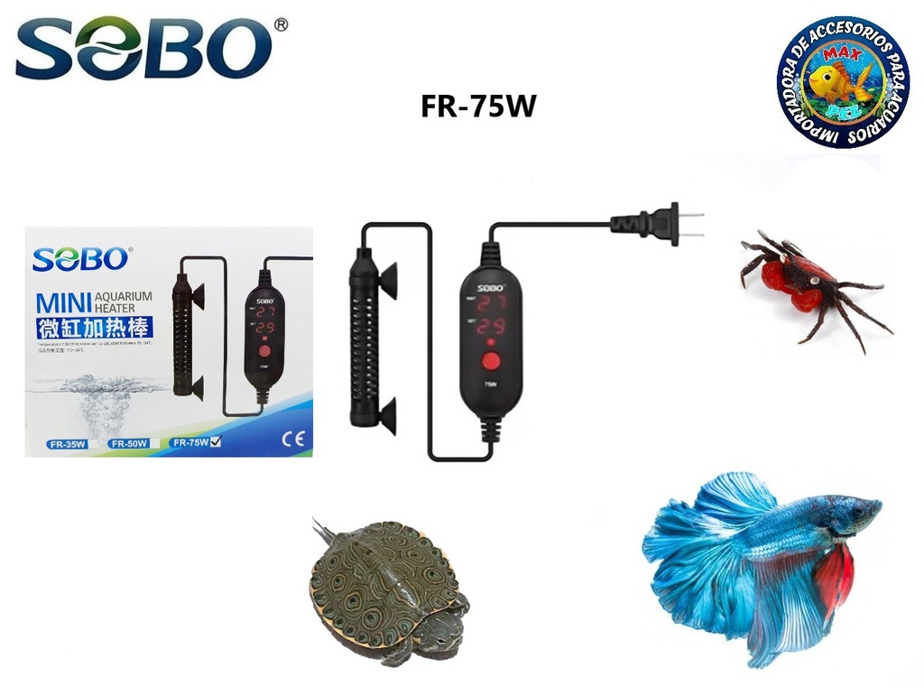 Calentador de acuario  FR-75W  SOBO 75W